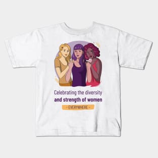 Celebrating the Diversity and Strength of Women - Women's History Month Kids T-Shirt